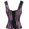 * Floral Jacquard Girdle Side Zipper Back Lace Up Corset | Corsets & Lingeries