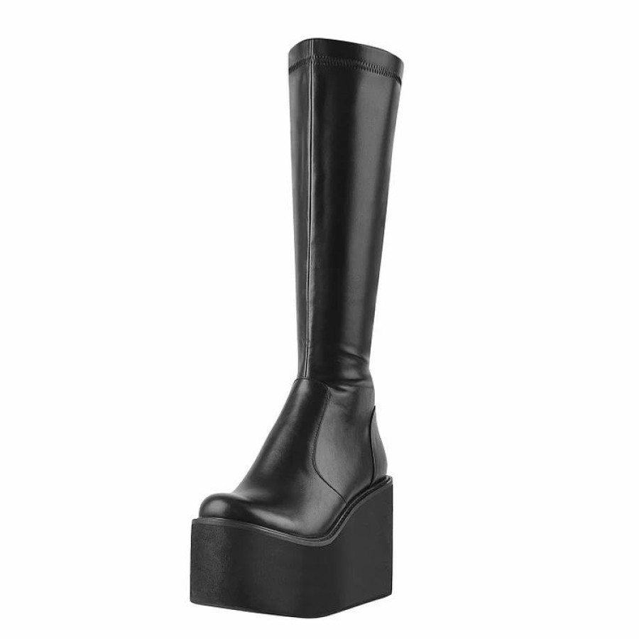 * Women'S Over Knee High Solid Zip Up Platform Boots | Boots