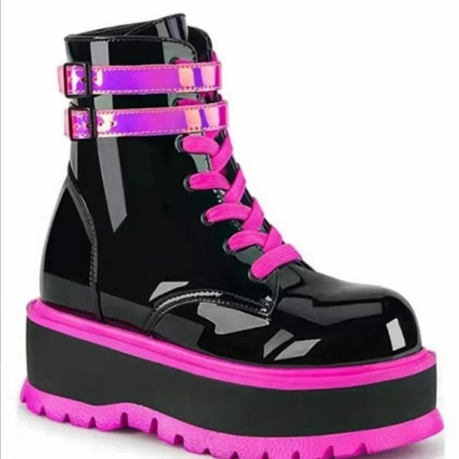 * Punk Style Straps Color Block Platform Martin Boots | Boots