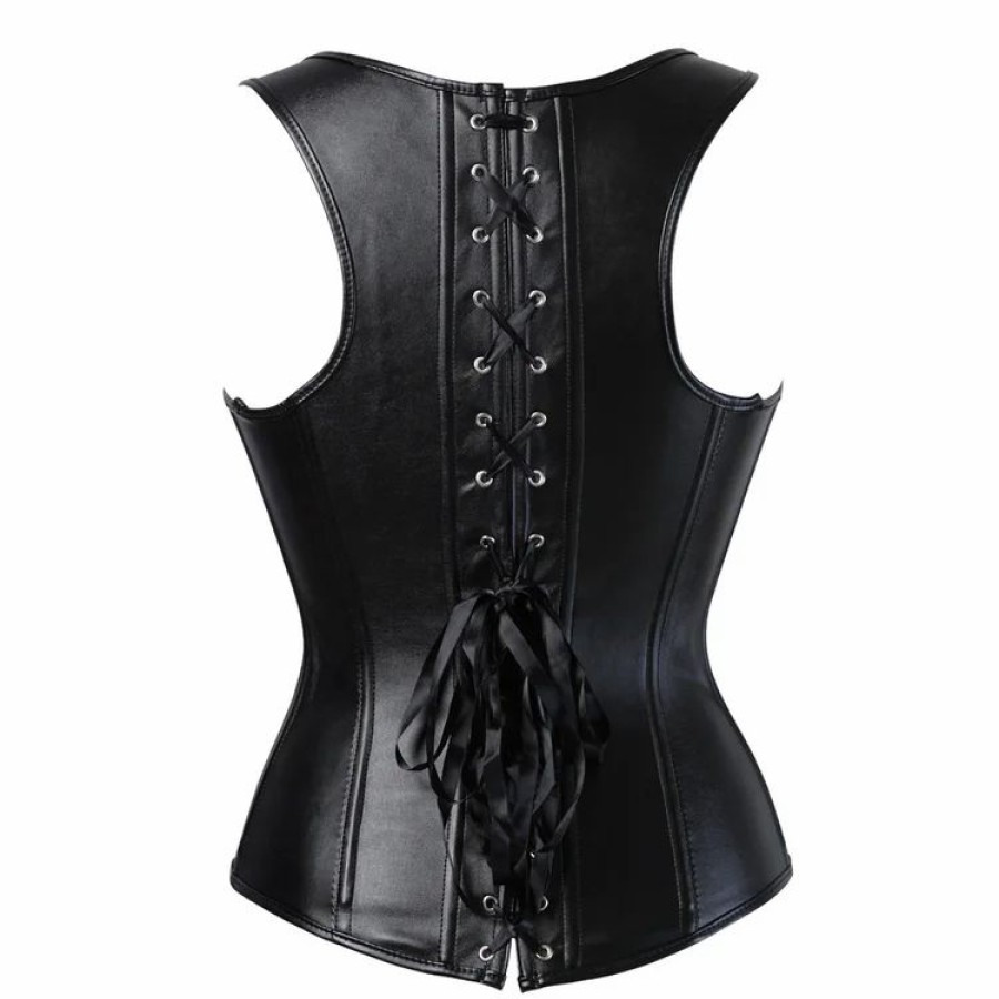 * Statement Buckle Straps Front Zipper Breathable Shapewear | Corsets & Lingeries