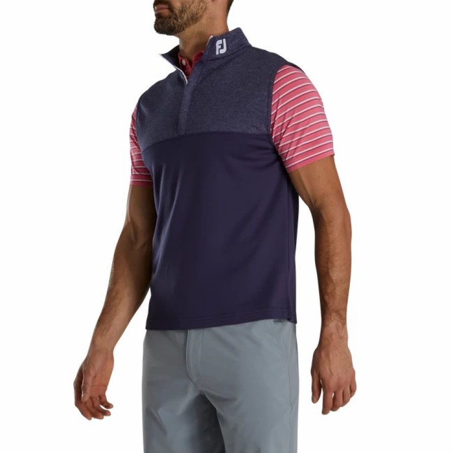 * Heather Yoke Half-Zip Vest Fj Tour Collar | Base / Mid-Layers