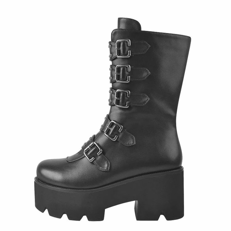 * Wedge Platform Multiple Buckle Boots | Boots