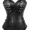 * Punk Back Lace Up Buckle Straps Chain-Trimmed Corset | Corsets & Lingeries