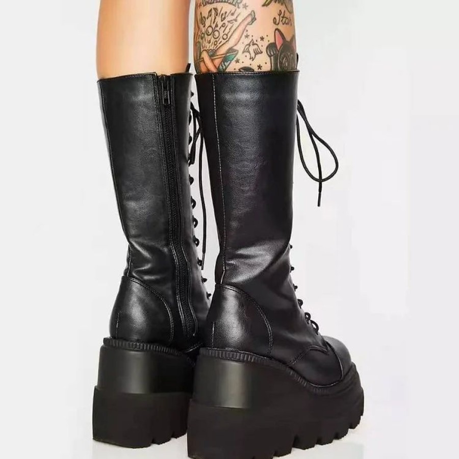 * Women'S Platform Zip Up Strap Boots | Boots