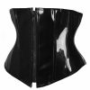 * Gothic Dark Zipper Lace Up Basic Pattern Patent Leather Corset | Corsets & Lingeries