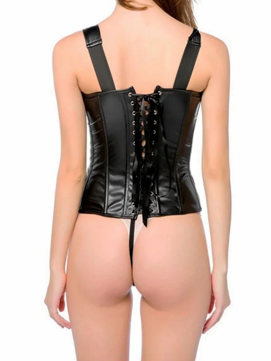 * Punk Gridle Zipper Metallic Corset | Corsets & Lingeries