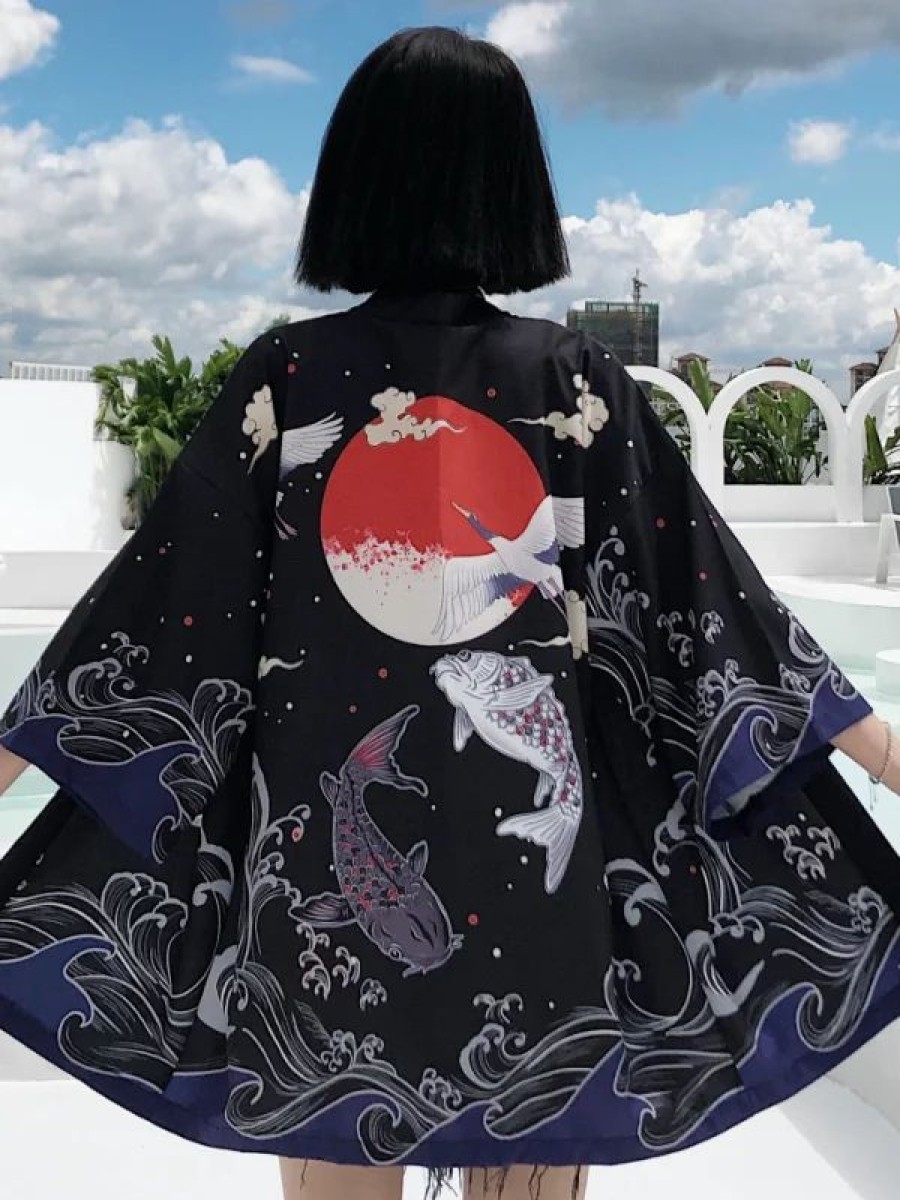 * Chinese Style Statement Graphic Printed Sun-Protective Clothing | Jackets & Coats