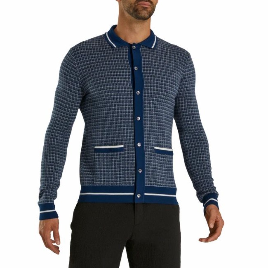 * Full-Placket Long Sleeve Sweater Polo | Shirts