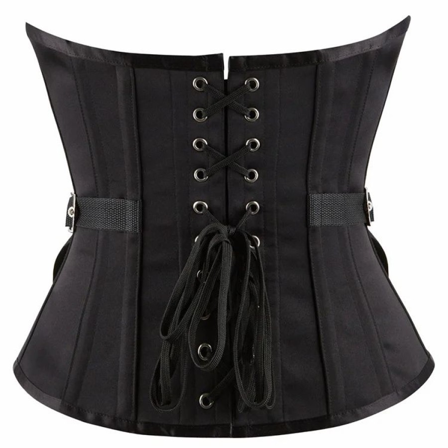 * Casual Solid Color Buttoned Buckle Straps Decorated Corset | Corsets & Lingeries