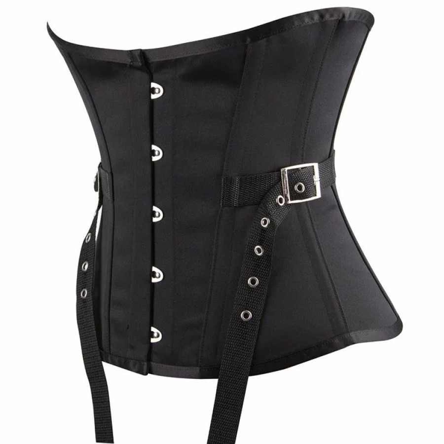 * Casual Solid Color Buttoned Buckle Straps Decorated Corset | Corsets & Lingeries