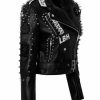 * Dark Goth Rocky Punk Rivet Spike Scrawl Motorcycle Jacket | Jackets & Coats