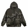 * Y2K Skull Graphic Printed Zip Up Jacket | Jackets & Coats